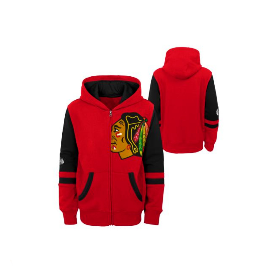 NHL Mikina FACEOFF FULL ZIP FLEECE HOODIE Chicago Blackhawks Junior