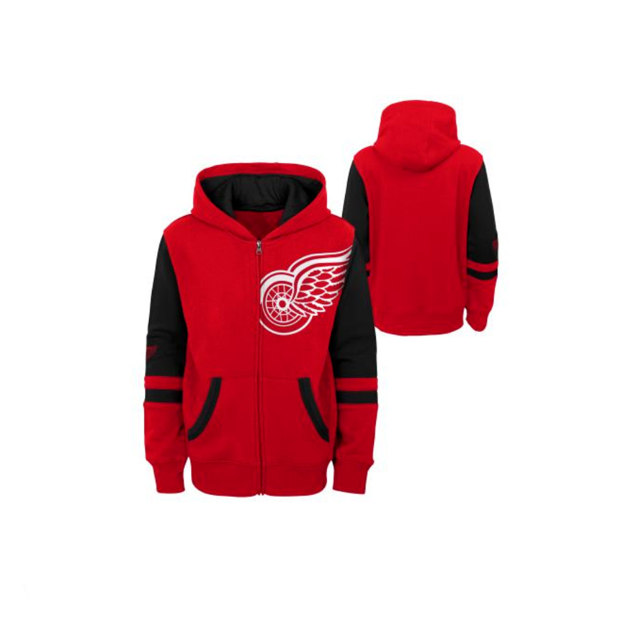 NHL Mikina FACEOFF FULL ZIP FLEECE HOODIE Detroit Red Wings Junior