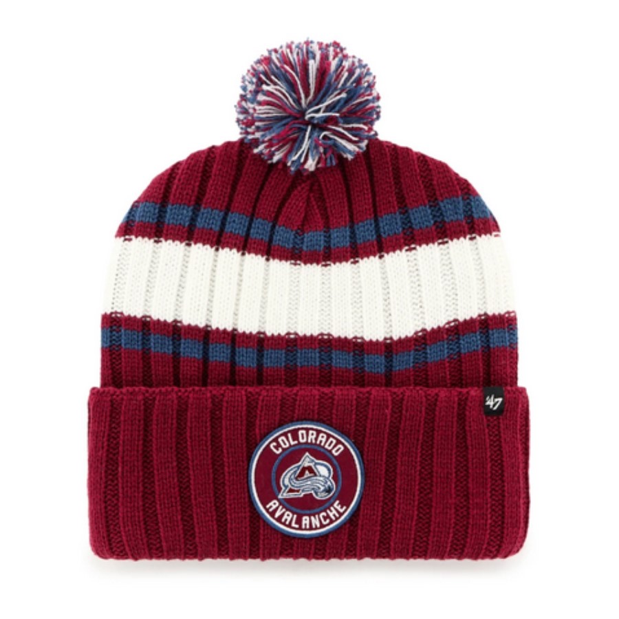 47 BRAND Zimná Čiapka PLATEAU CUFF KNIT W/POM Colorado Avalanche One Size