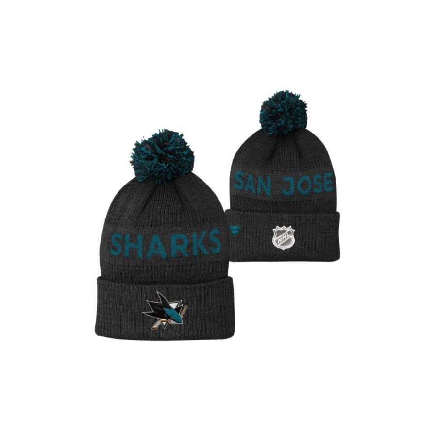 NHL Zimná Čiapka CUFFED KNIT WITH POM San Jose Sharks Junior