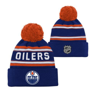 NHL Zimná Čiapka JACQUARD CUFFED KNIT WITH POM Edmonton Oilers Junior